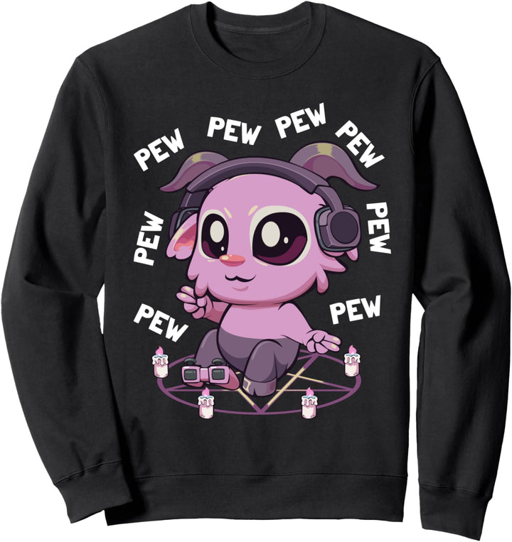 Pastel Goth Kawaii Cute Gaming Baphomet Pentagramm Gamer Girl Sweatshirt