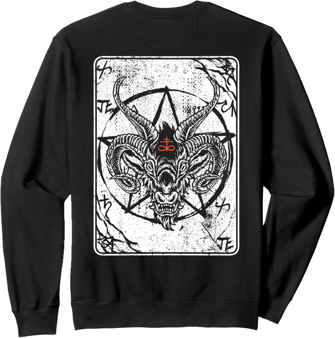Baphomet Rückenabdruck Satan Antichrist Luzifer 666 Baphomet Sweatshirt