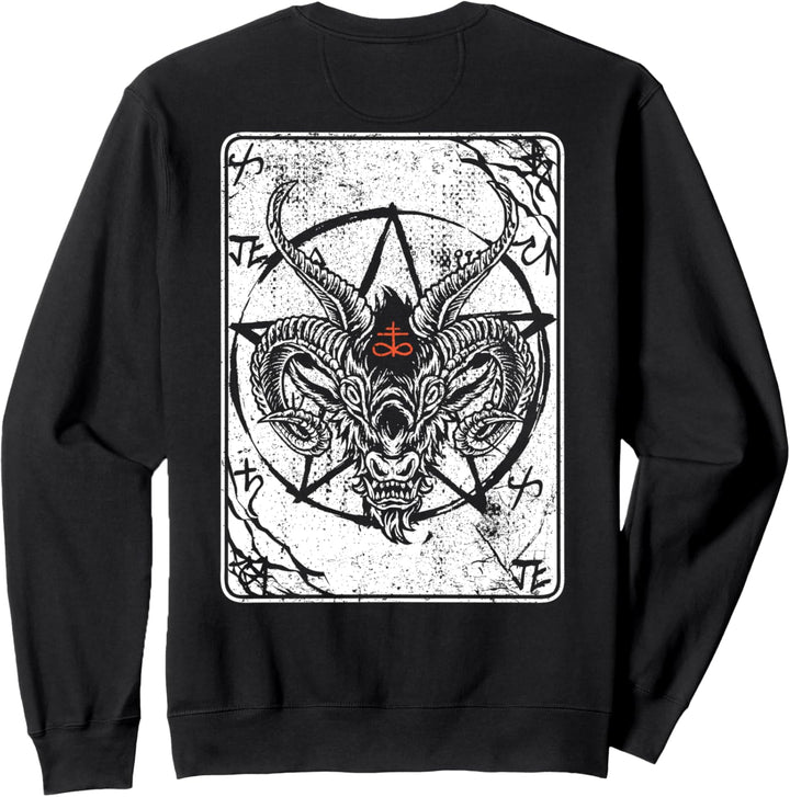 Baphomet Rückenabdruck Satan Antichrist Luzifer 666 Baphomet Sweatshirt