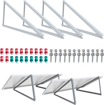 4x Solarmodul Halterung 1180mm Set für 2 Solarpanels Solarmodul Flachdach Aufständerung Photovoltaik