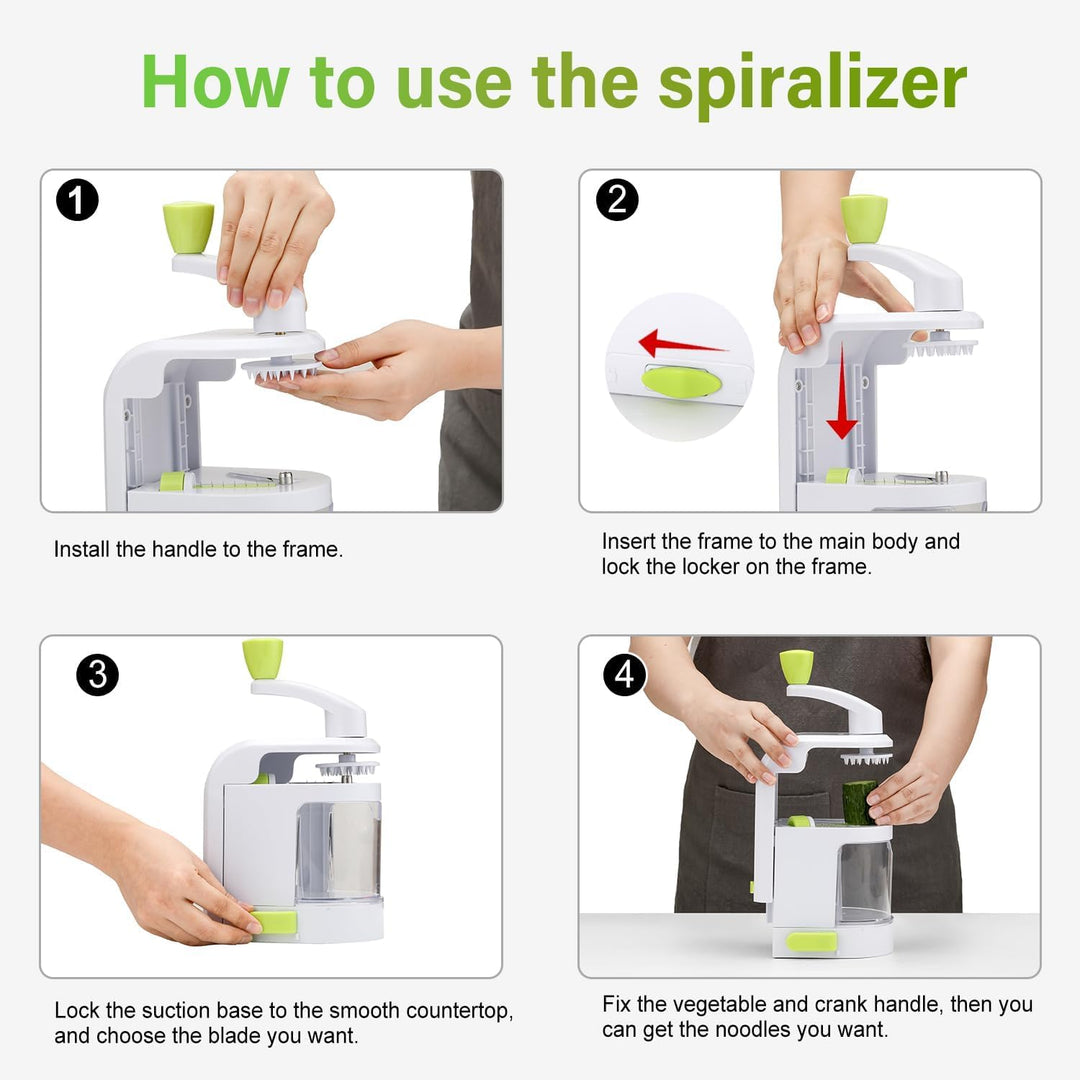 Multifunktion Spiralschneider Gemüse, 4in1 zucchini nudeln spiralschneider | spiralschneider kartoff