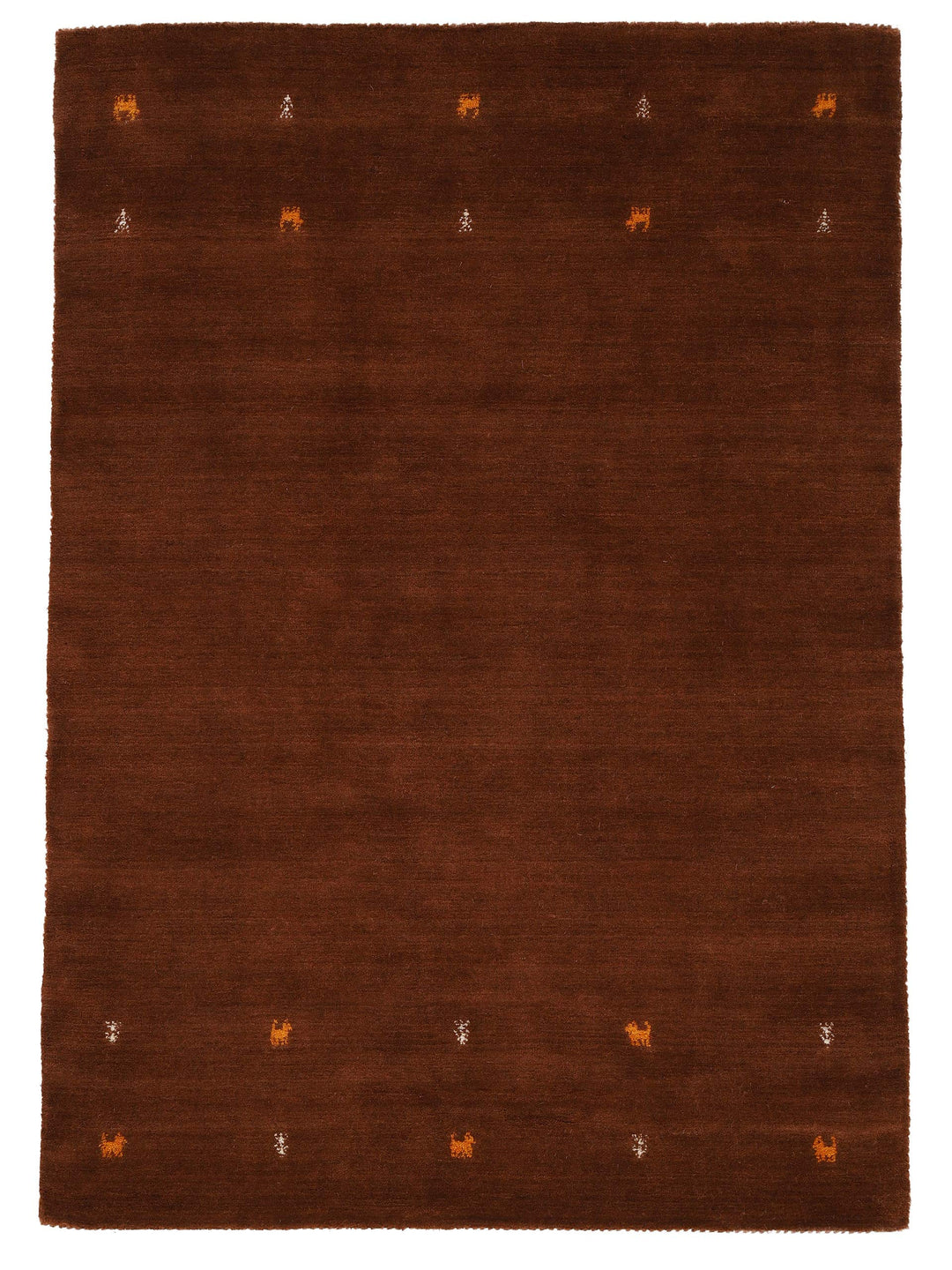 carpetfine Wollteppich Gabbeh Uni Braun 60x90 cm | Moderner Teppich für Wohn- und Schlafzimmer 60x90