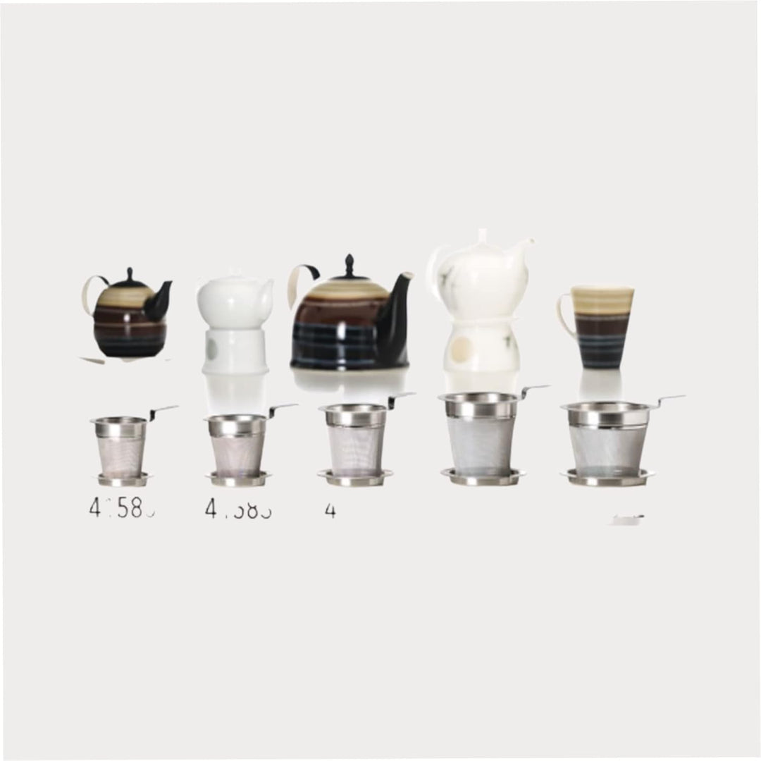 NEU teemando® Tea for one Set "Caspian" Keramik mit Goldauflage, 4-teilig Kanne: 0,4 l, Tasse: 0,2 l