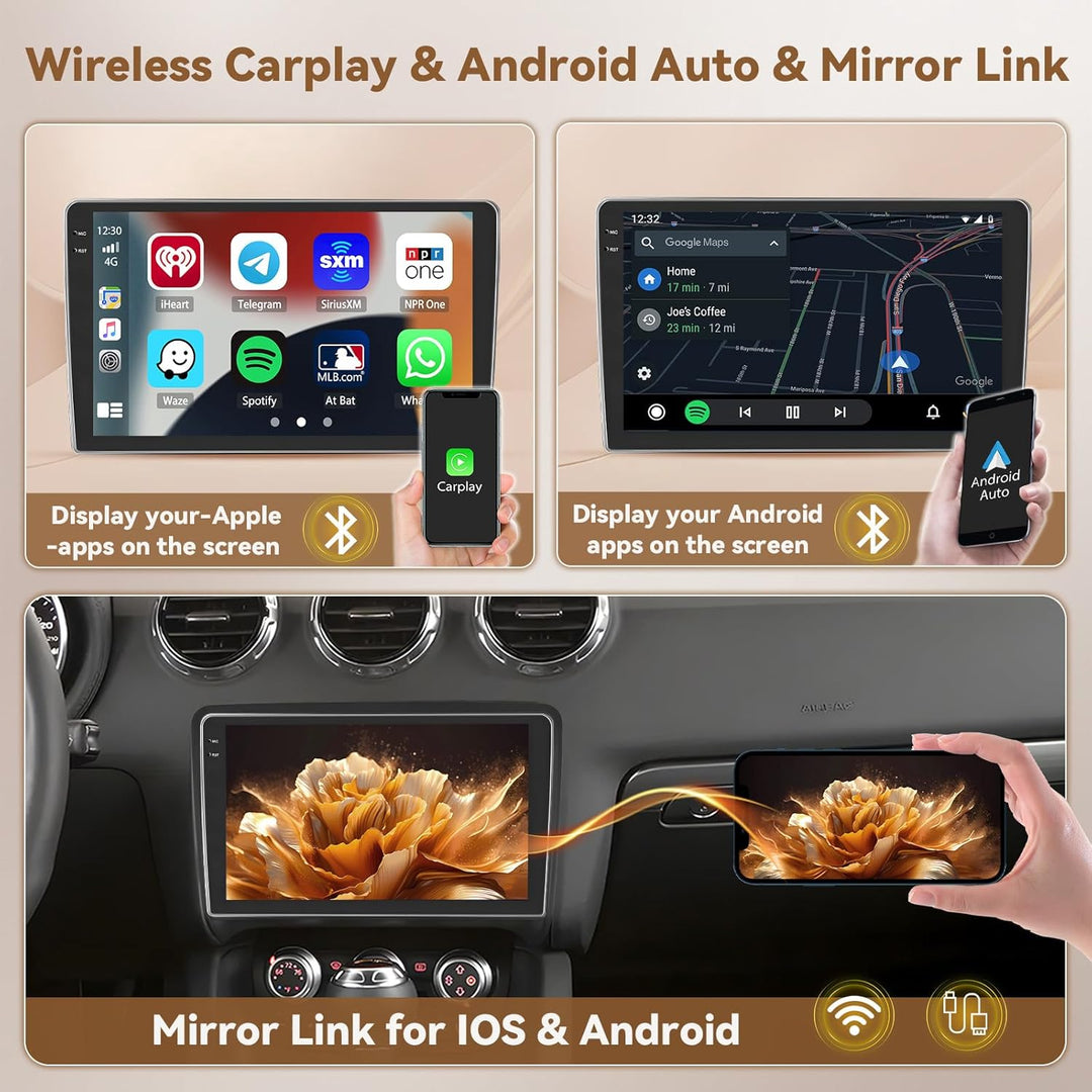 Hikity Android 15 4+64G Autoradio für Audi TT Mk2 2006-2014 mit 9 Zoll Incell Touchscreen, Autoradio