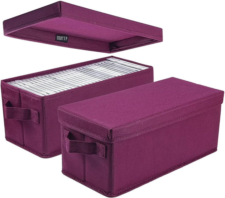 UENTIP CD-Aufbewahrungsbox, 1 Stück, CD-Hülle, 33,5 x 15 x 13,5 cm, Behälter für 60 CDs in vollen Ju