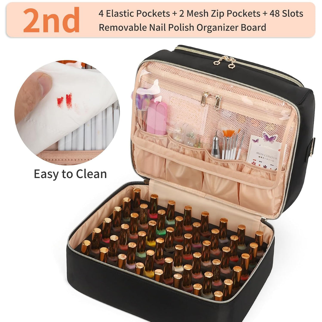 Nagellackaufbewahrung, Doppelschicht Nagellack Organizer Tasche Reise Nagellack Aufbewahrungsbox für