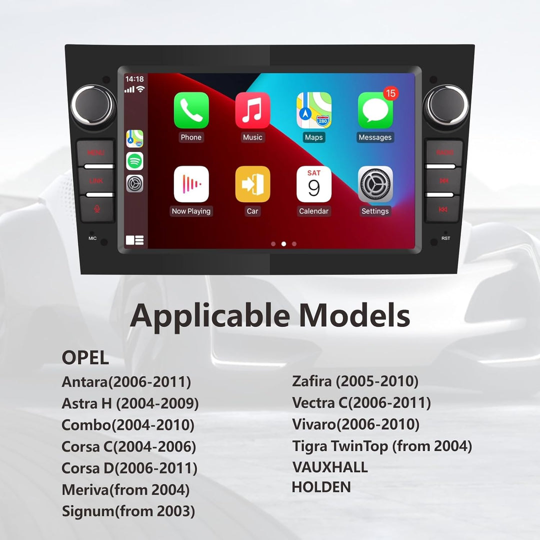 Autoradio kompatibel mit drahtlos Carplay/Android Auto für OPEL Antara Zafira Corsa Vivaro Combo mit