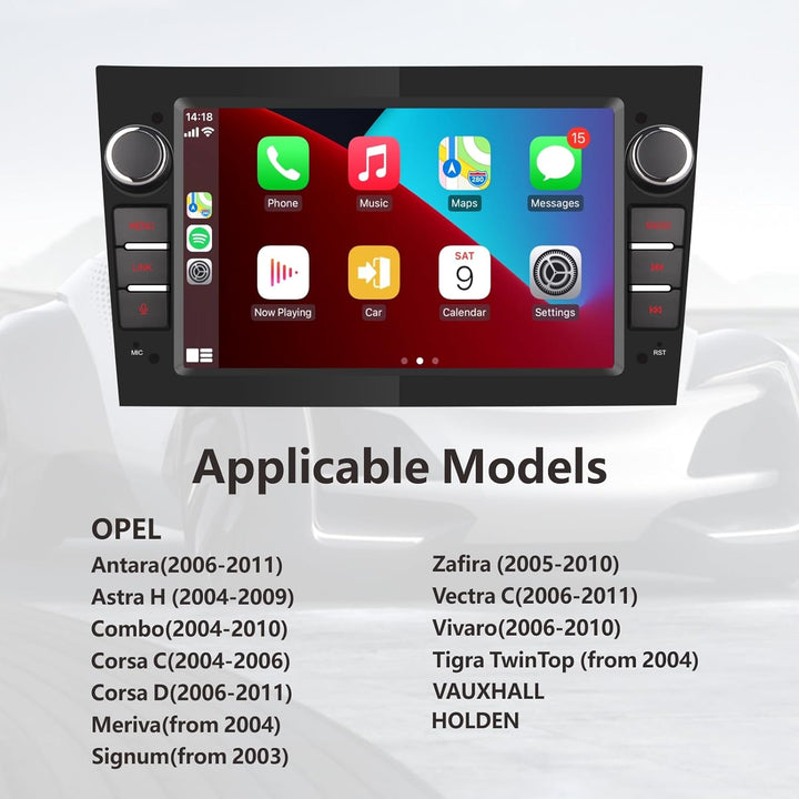 Autoradio kompatibel mit drahtlos Carplay/Android Auto für OPEL Antara Zafira Corsa Vivaro Combo mit