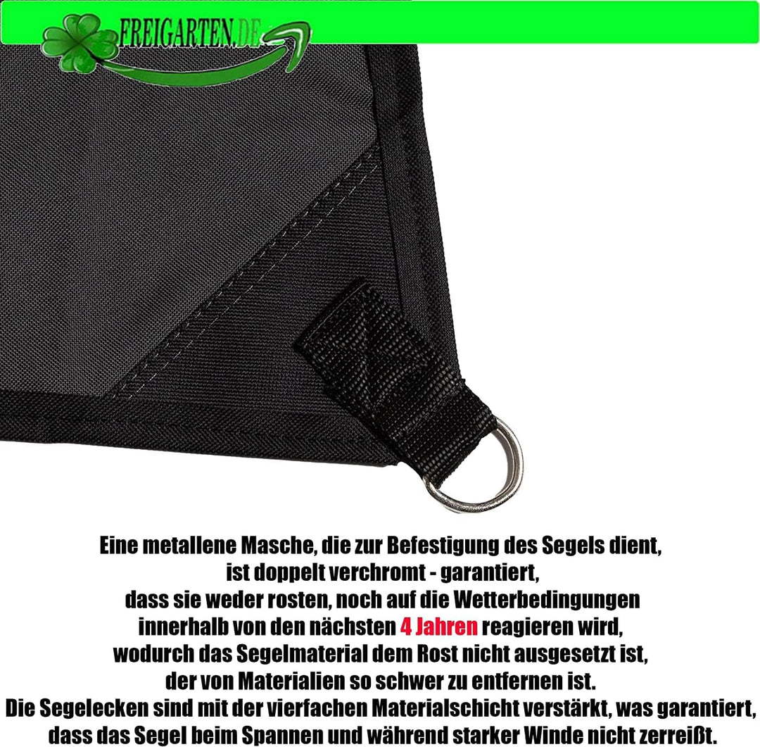 freigarten.de Sonnensegel Wasserdicht Sonnenschutz 100% Schutz vor UV dreieckig 2,0m x 2,0m x 2,8m A