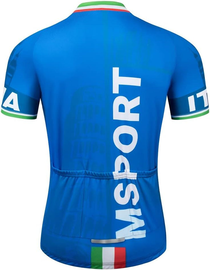 Msport Fahrradbekleidung Set – Komplettanzug Radtrikot + Trägerhose mit 5D-Gel-Polsterung Antistoss