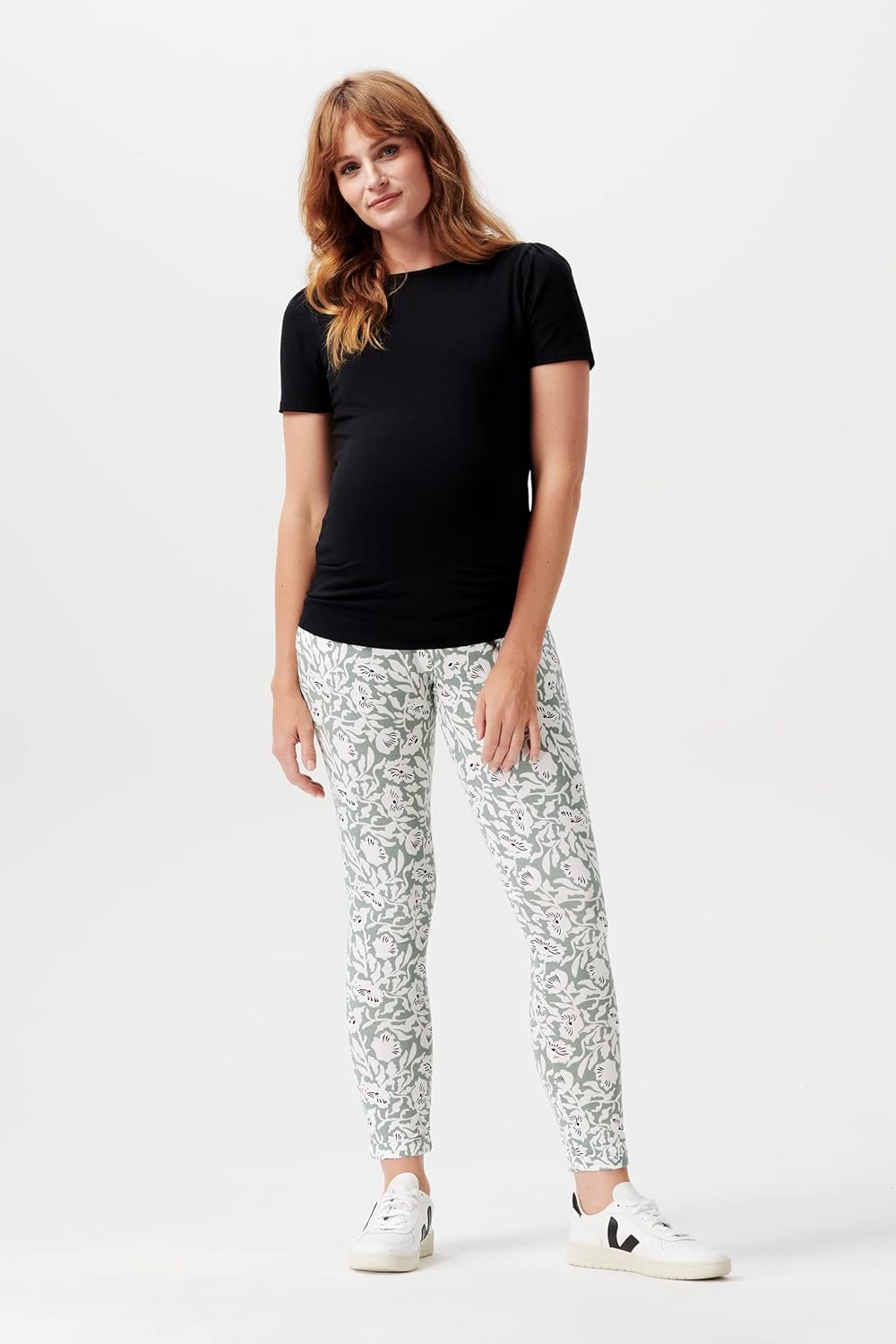 Noppies Damen Pants Kingston The Belly All Over Print Hose S Lily Pad, S Lily Pad