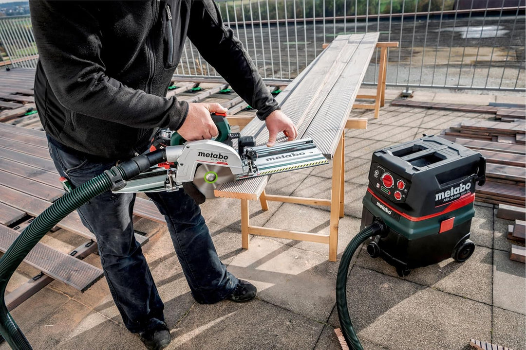 metabo Kappschiene KFS 30 - Präzise Kappschnitte, Winkel bis 60°, rutschfest, splitterfrei, integrie