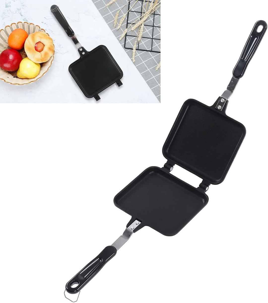 Doppelseitige Bratpfanne, Doppelseitige Frühstücksbratpfanne aus Antihaftbeschichteter Aluminiumlegi