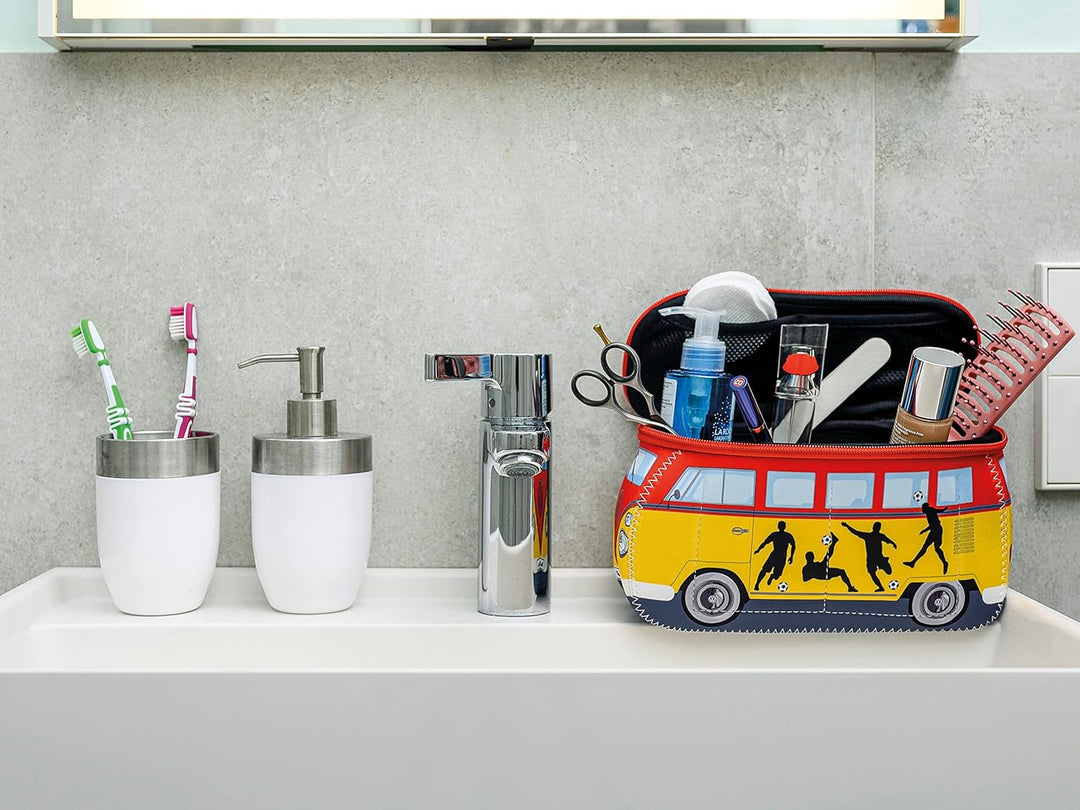 BRISA VW Collection - T1 Bulli Bus Kulturbeutel Kosmetiktasche | Volkswagen Universaltasche Waschbeu