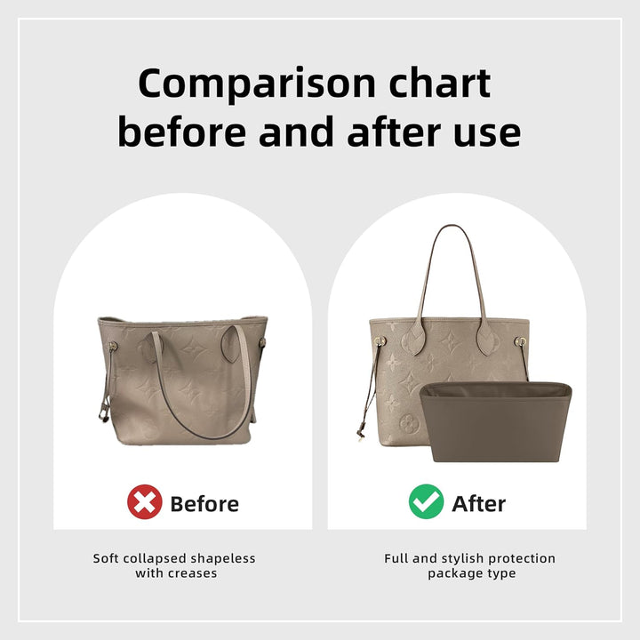 DGAZ Taschen Organizer Einsatz, Seide Innentasche für Neverfull PM/MM/GM, Leicht Taschenorganizer Sh