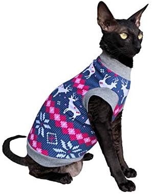 Kotomoda Cat's Warm T-Shirt fьr hireless Cats Santa's Deer Sweater (S), S