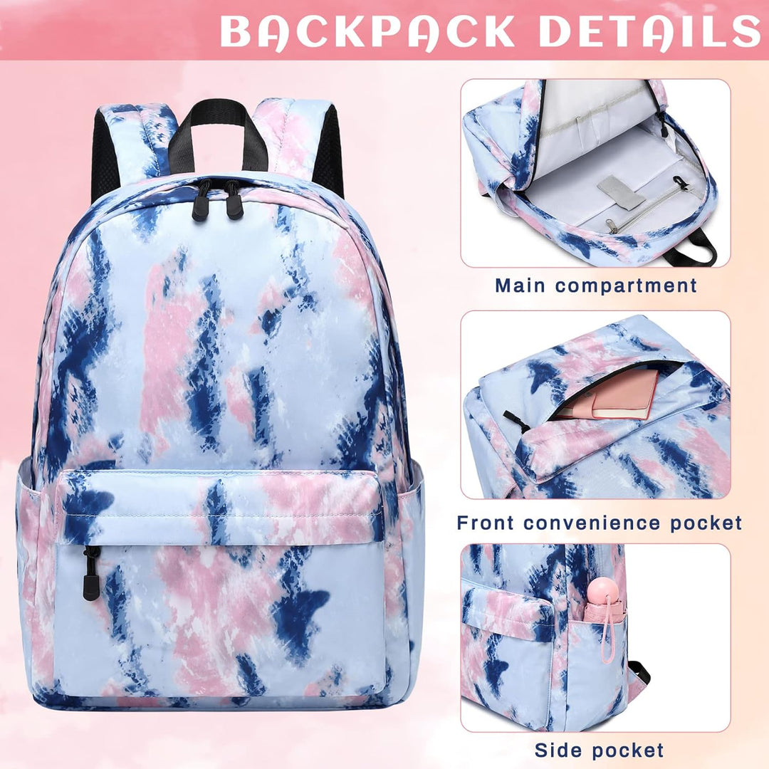 Lohol Leichter Schulrucksack für Mädchen, Kinder-Schulranzen-Rucksack mit Galaxie Aufdruck (Lila&amp;Bla