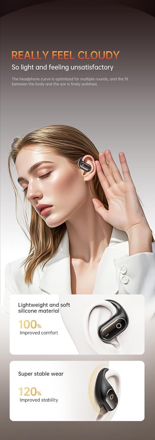 OrangeX AI-Kopfhörer mit gleichzeitiger Übersetzung 158 Sprachen, Bluetooth-Kopfhörer, 5-in-1-Sofort