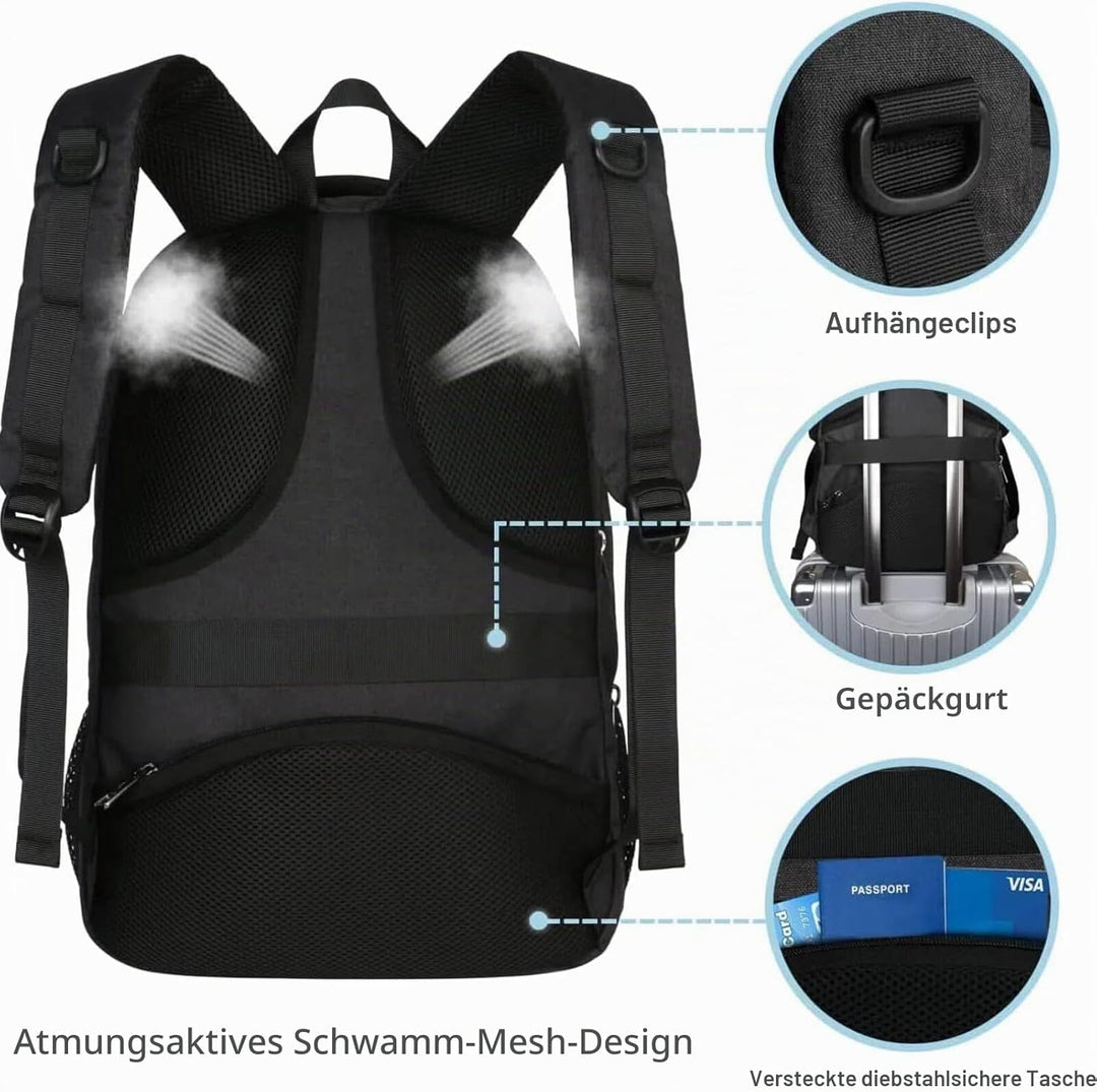 MATEIN Grosser Laptop Rucksack 17 Zoll Laptoptasche für Schule Arbeit mit USB Ladeanschluss Anti Die