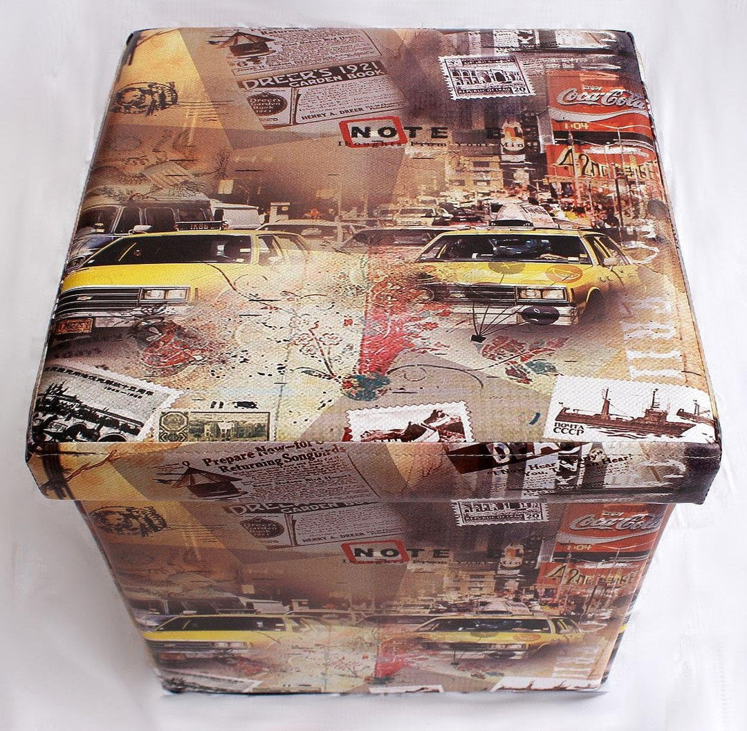 DanDiBo Hocker aus Kunstleder Sitzhocker 2009 Aufbewahrungsbox 40 cm Sitzwürfel Truhe Korb