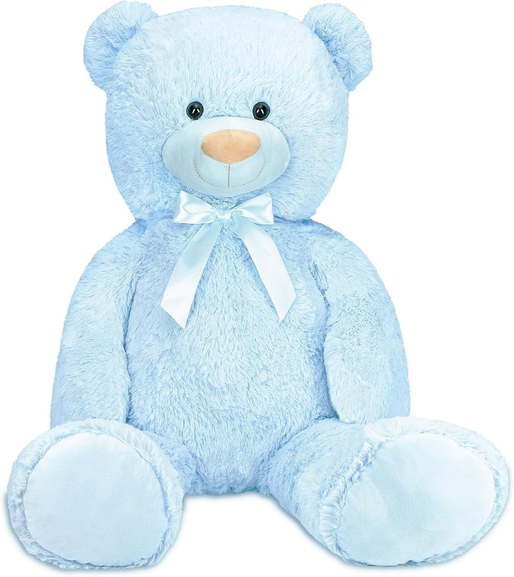 BRUBAKER XXL Teddybär 100 cm - Hellblau - Stofftier Plüschtier Kuscheltier Blau, Hellblau