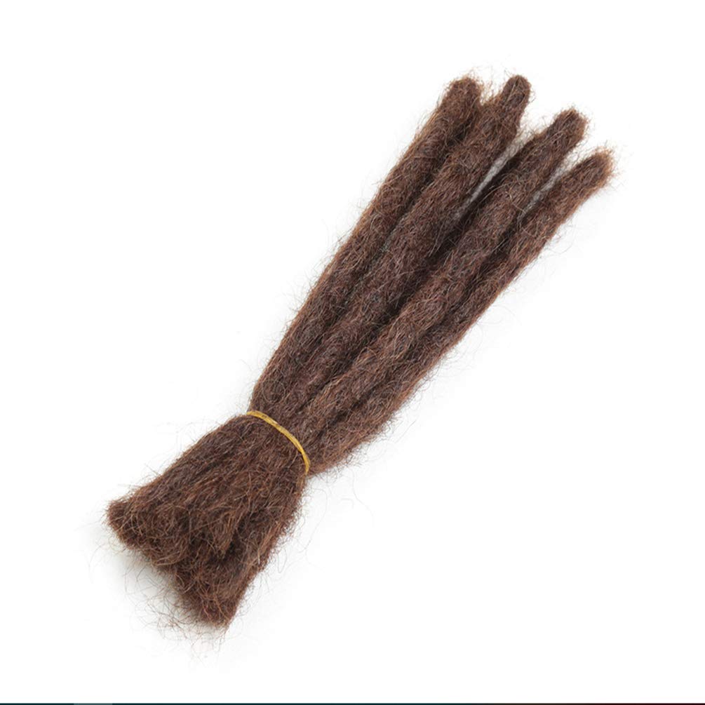 Coolbers 100% Human Hair Dreadlocks Extensions 10 Strands, 12 Inch Handmade Dread Loc Crochet Braids