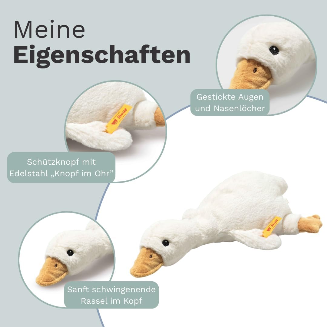 Steiff Kuscheltier Gilda Gans mit Rassel, Süsses Stofftier, Jungen, Mädchen & Babys ab 0 Monaten, Fr