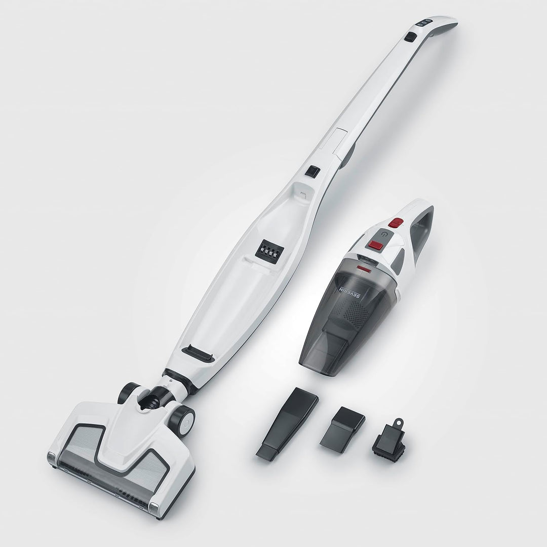 SEVERIN Kabelloser Staubsauger mit Lithium-Ionen Akku, 2in1 mit integriertem Handstaubsauger, beutel