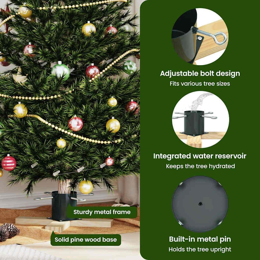 vidaXL Weihnachtsbaumständer Grün 50 x 50 x 16 cm Massives Kiefernholz, Wohnzimmer, moderner Feierta