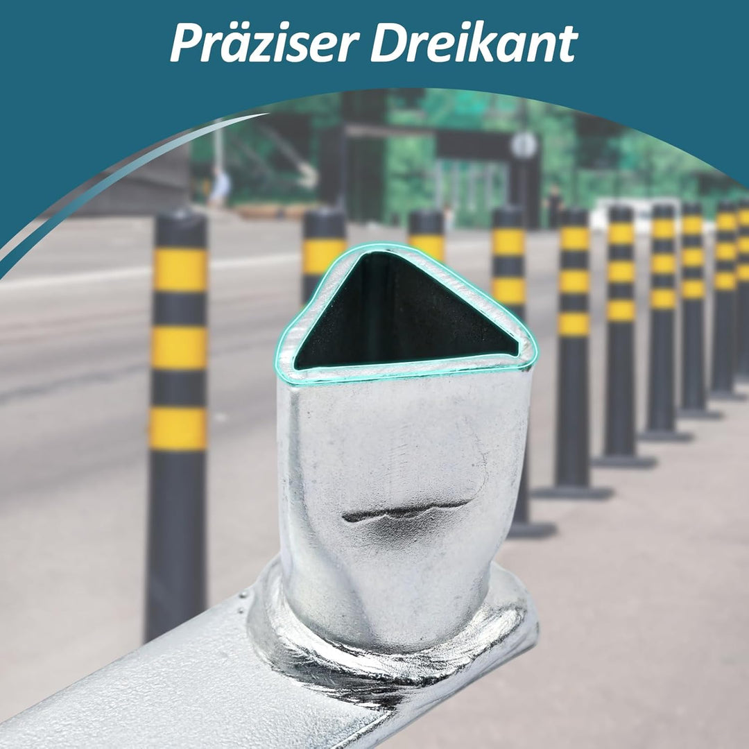 Folzirt 2 Stück M12 Stahl-Dreikantschlüssel für Absperrpfosten, universal Pollerschlüssel Dreikant f
