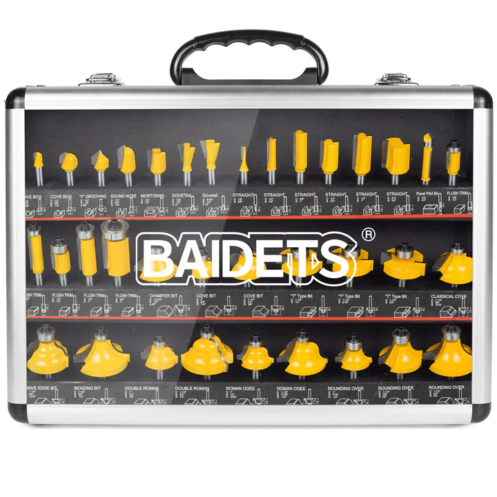 Oberfräsen-Bits-Set 1/4 Zoll Schaft – BAIDETS 35 Stück 1/4 Zoll Fräser-Bits für professionelle Tisch
