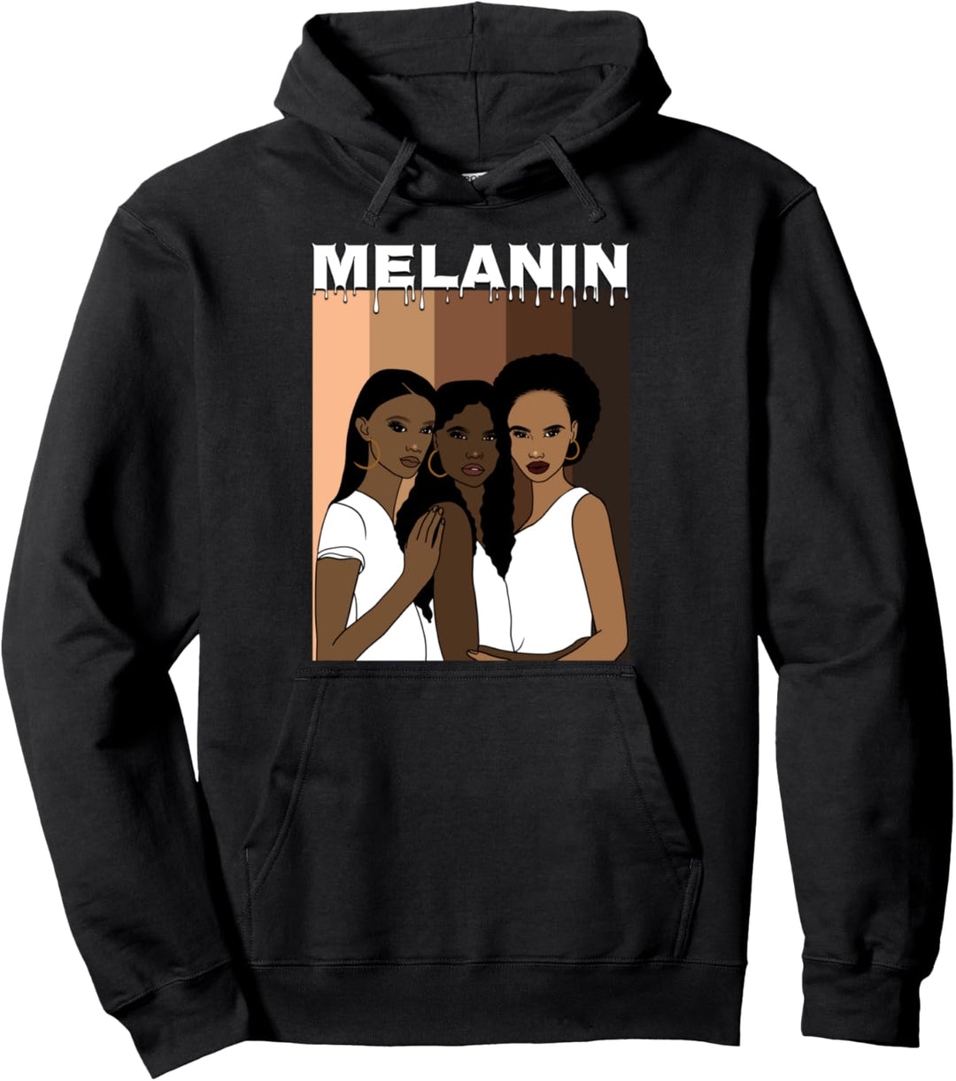 Oheneba: Melanin Black Pride Afro Queen Pullover Hoodie