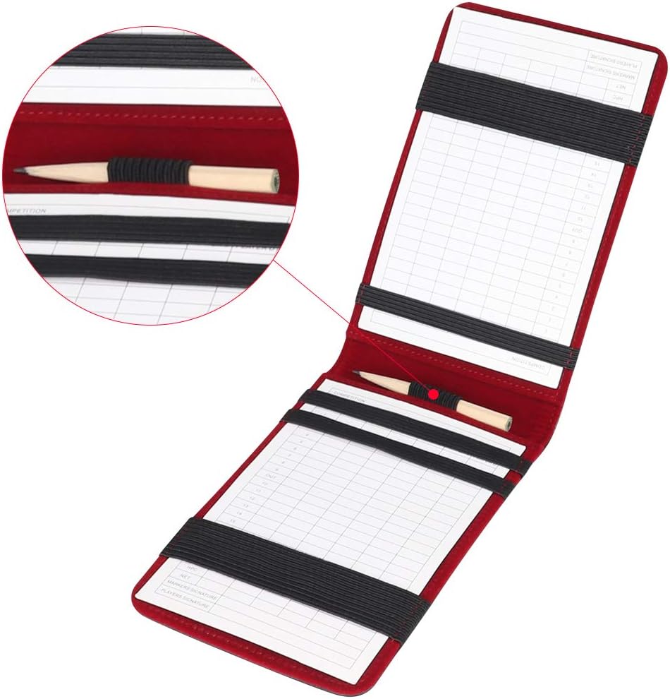 LZFAN Golf-Scorekartenhalter &amp; Yardage Book Cover, Golf-Zubehör, schwarz, Premium-Leder Yardage Book