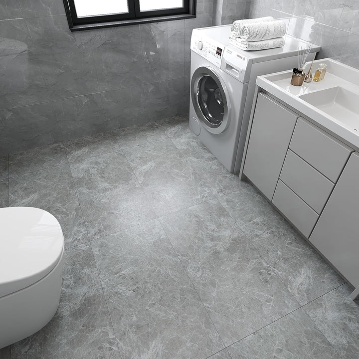 VEELIKE PVC Boden Marmor Grau Vintage Vinylboden Selbstklebend PVC Bodenbelag Marmoroptik Klebeflies
