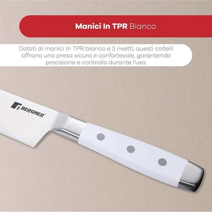 4ER SET MESSER AUS EDELSTAHL WEISS NATÜRLICH BG Weiss 4-tlg, Weiss 4-tlg