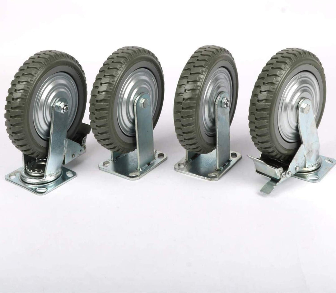 uyoyous 4 Stück Lenkrollen, Outdoor Schwerlastrollen 200mm Industrierollen 360° Drehbar Transportrol