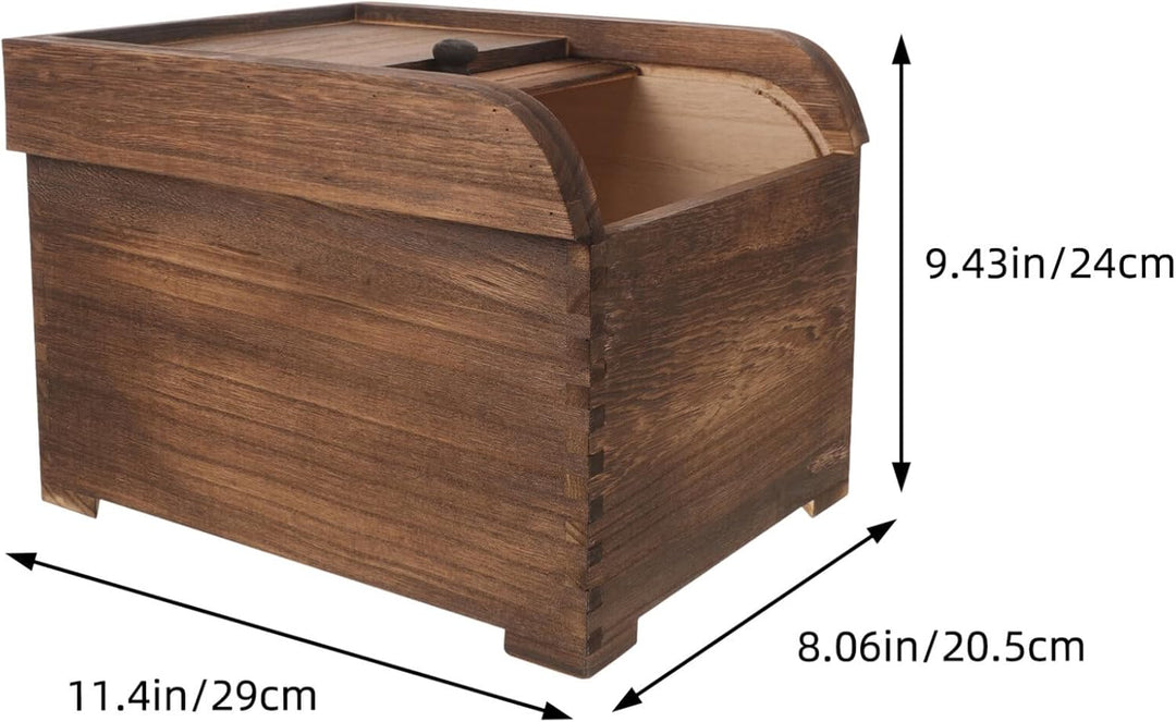 Zerodeko Holz Reisbehälter mit Deckel Vorratsbehälter für Speisekammer Getreideaufbewahrungsbox Reis