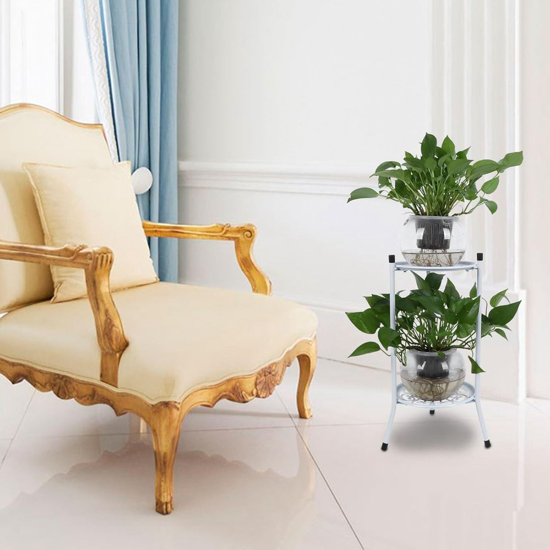 Brrnoo Topfregal, Pflanzenständer Innengartenzubehör, 2 -stufige Blumenregal für Wohnzimmer Balkon T