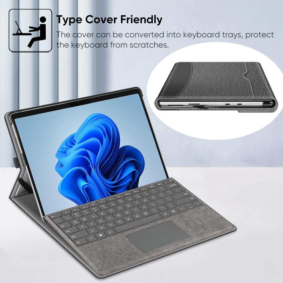 Fintie Hülle für Microsoft Surface Pro 8 13 Zoll (2021) - Multi-Sichtwinkel Hochwertigem Kunstleder