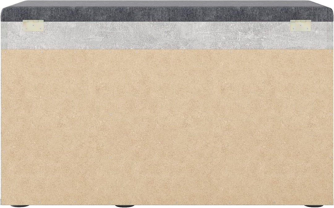 KOMTO Schuhbank mit Sitzfläche - Schuhregal Bank mit Stauraum Beton 80 x 48 x 32 cm Schuhschrank mit