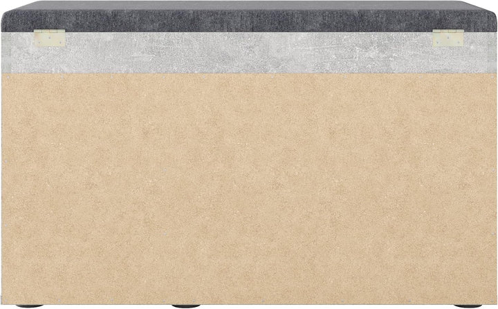 KOMTO Schuhbank mit Sitzfläche - Schuhregal Bank mit Stauraum Beton 80 x 48 x 32 cm Schuhschrank mit