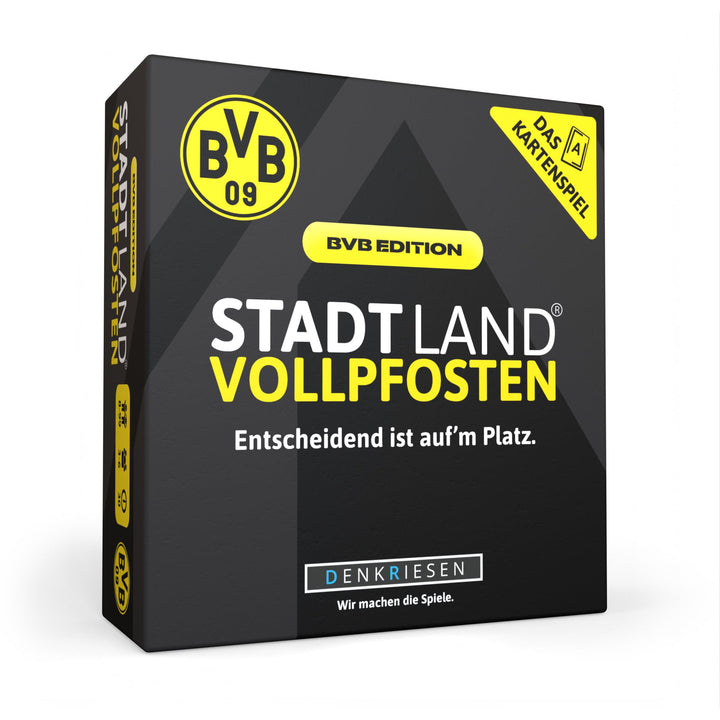DENKRIESEN - Stadt Land VOLLPFOSTEN® Das Kartenspiel – BVB Edition | Ab 8 Jahren | 3-6 Spieler | BVB