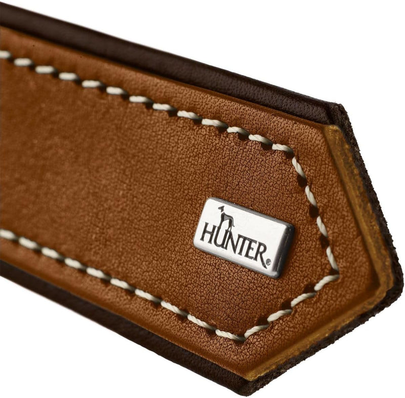 HUNTER TARA Hundehalsband, Leder, Juchtenleder, belastbar, witterungsbeständig, 60 (M-L), cognac/dun