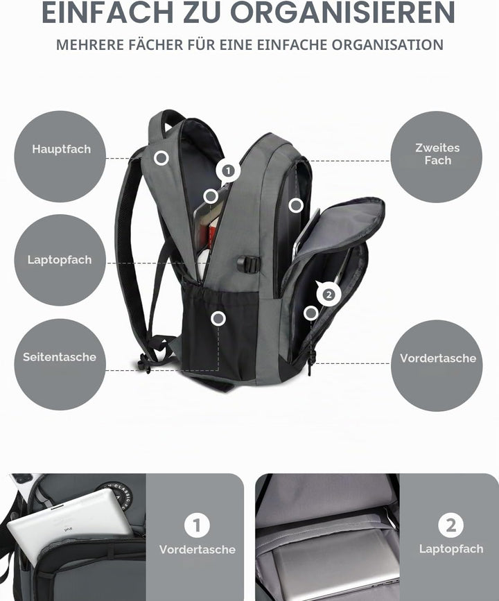 Amythe 2026 Schulrucksack Jungen Teenager, Gross Rucksack Schule Oberstufe Schultasche Junior mit Re