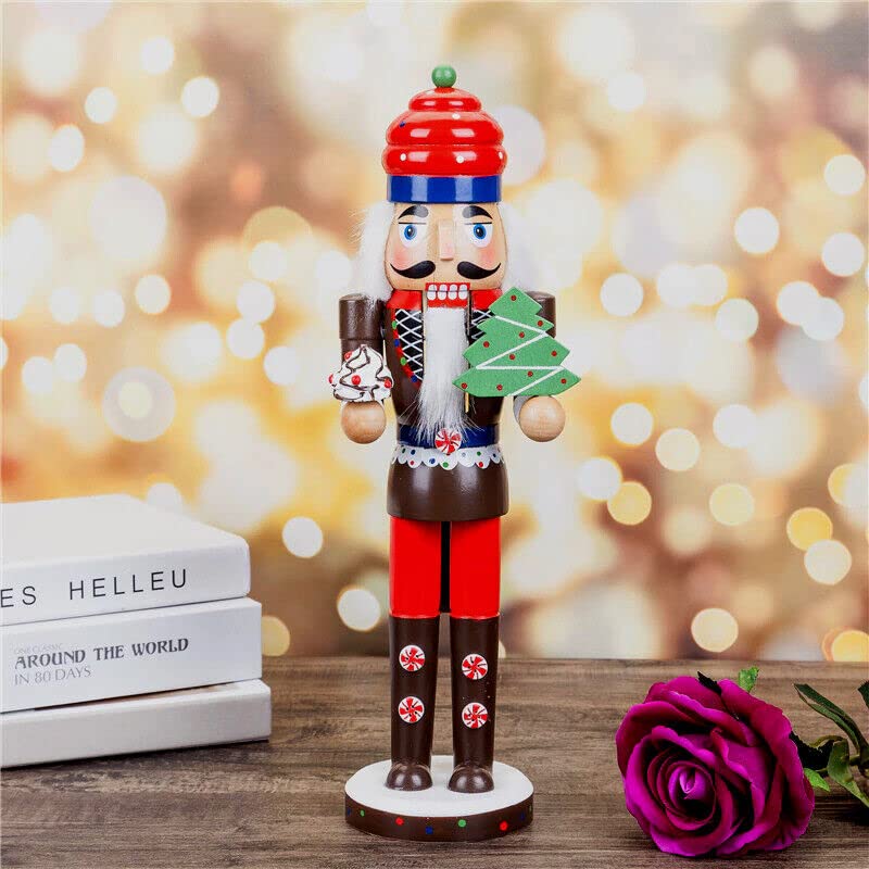 Nussknacker König Koch 35 cm Holz Hoch Breit Mehrfarbig Weihnachtsmann Soldat Holzfigur (Modell 5 (A