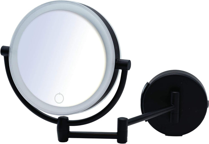 RIDDER Spiegel, Kosmetikspiegel, Schminkspiegel, Hängespiegel Shuri, schwarz | Touch | Dimmer | 5x-V