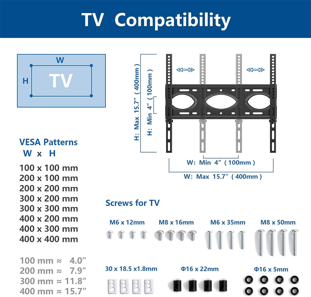 RFIVER TV Ständer Rollbar TV Rollwagen Fernsehständer mit Rollen für 27-65 Zoll Flach & Curved Ferns