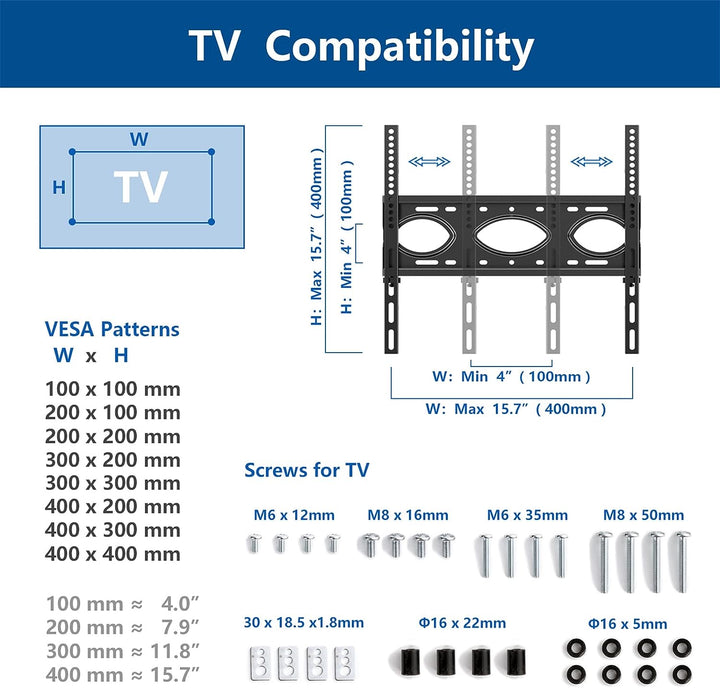 RFIVER TV Ständer Rollbar TV Rollwagen Fernsehständer mit Rollen für 27-65 Zoll Flach & Curved Ferns