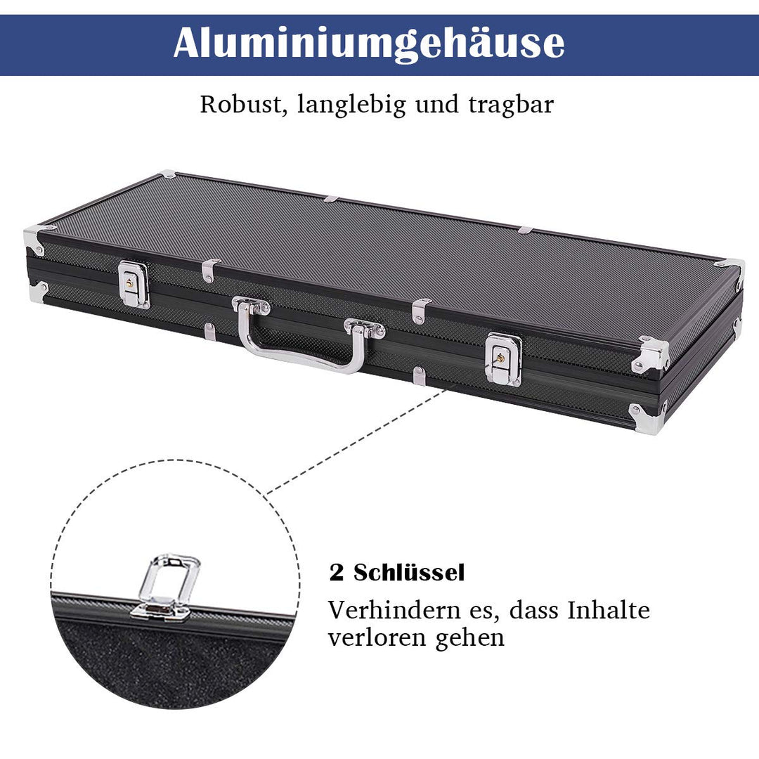 COSTWAY 500 Laser-Chips Pokerset, Poker Komplett Set mit Chips, 2 Spielkarten, 5 Würfel, 3 Händler-C