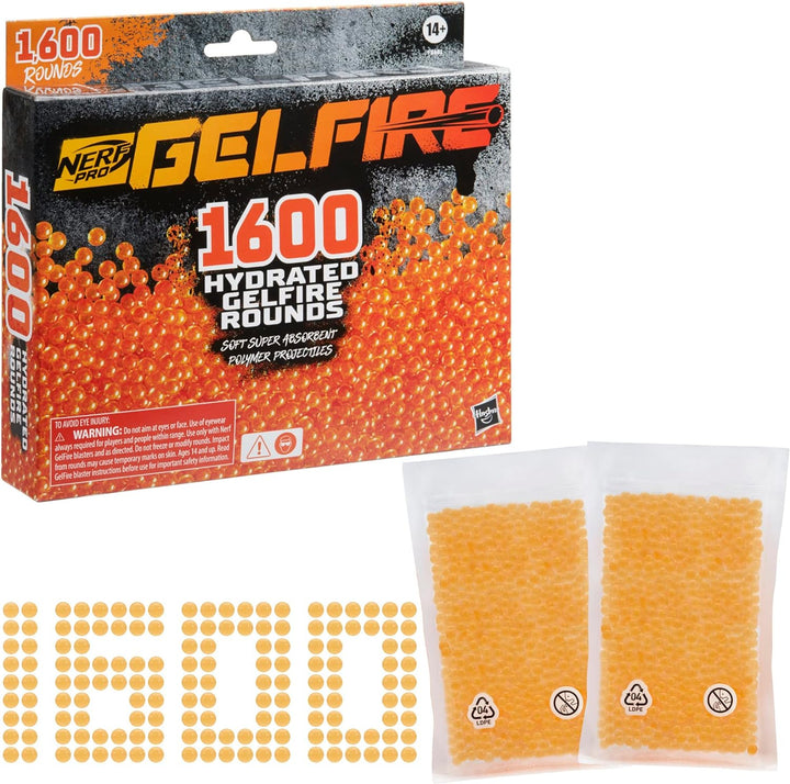 Nerf Pro Gelfire Mythic Blaster, 1,600 Gelfire Rounds, Hopper, Rechargeable Battery, Eyewear Klassis